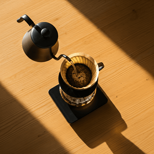 Pour-over coffee brewing setup